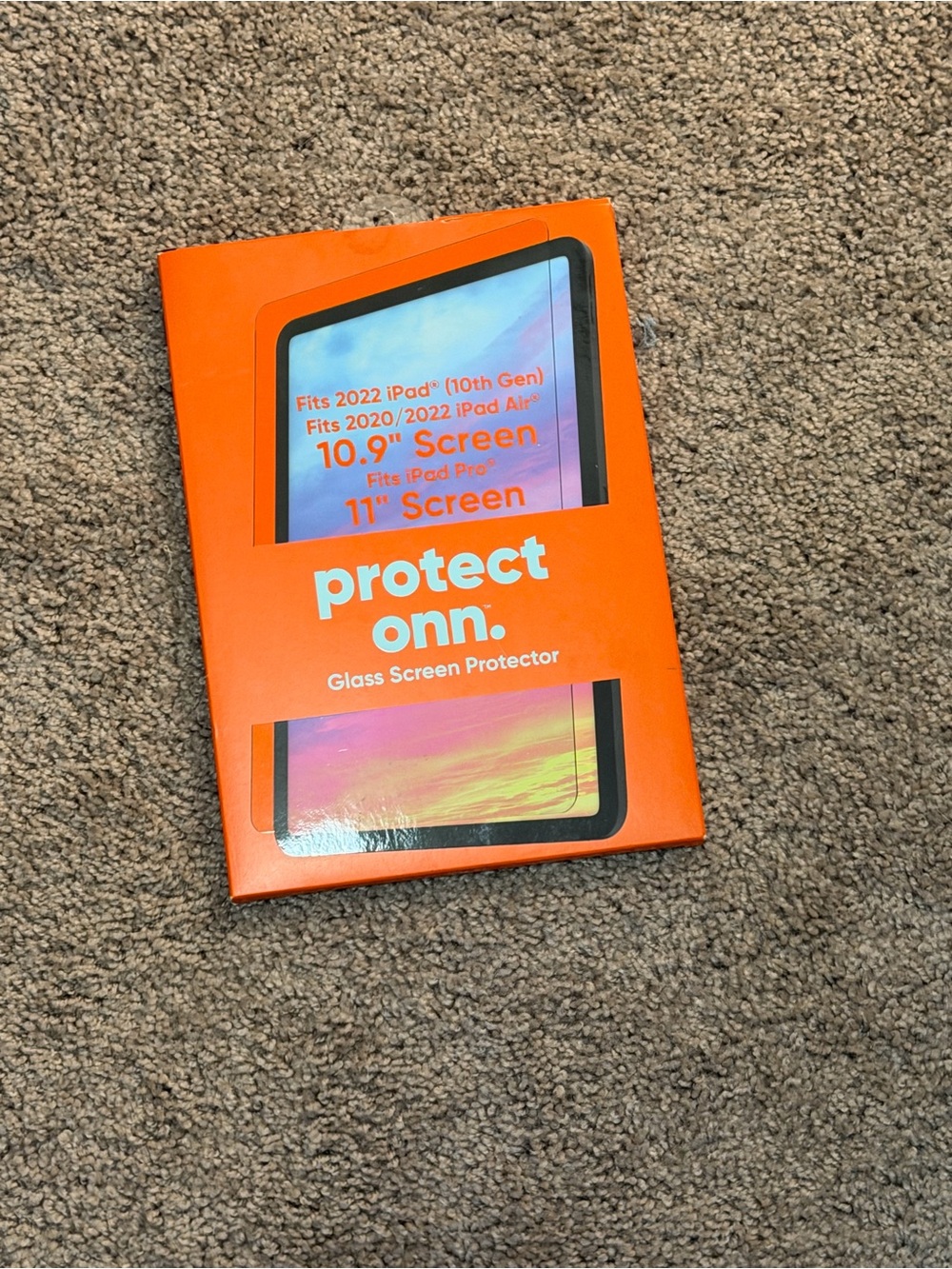 protect onn. Tempered Glass Screen Protector for 10.9" / 11" iPad - Orange